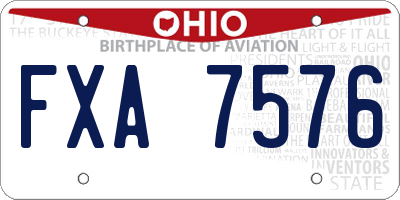 OH license plate FXA7576
