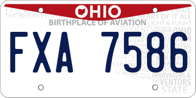 OH license plate FXA7586
