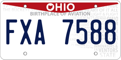 OH license plate FXA7588