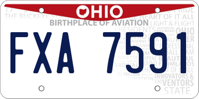 OH license plate FXA7591