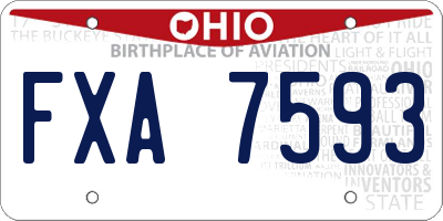 OH license plate FXA7593