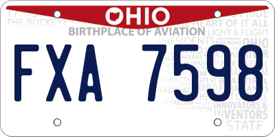 OH license plate FXA7598