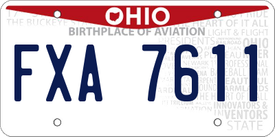 OH license plate FXA7611