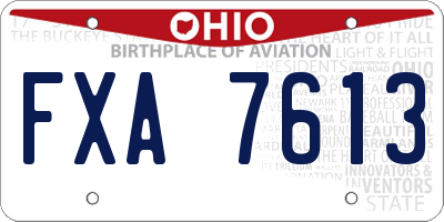 OH license plate FXA7613