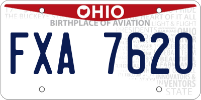 OH license plate FXA7620