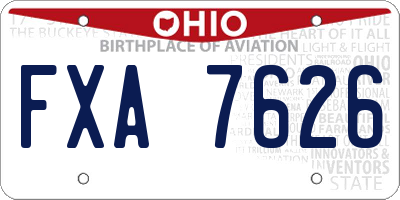 OH license plate FXA7626