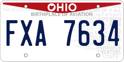 OH license plate FXA7634