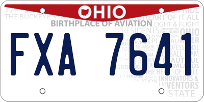 OH license plate FXA7641