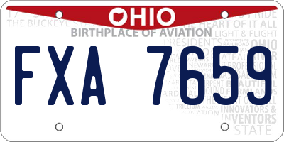 OH license plate FXA7659