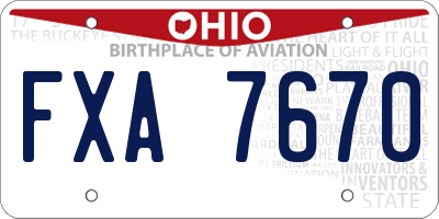 OH license plate FXA7670