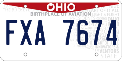 OH license plate FXA7674