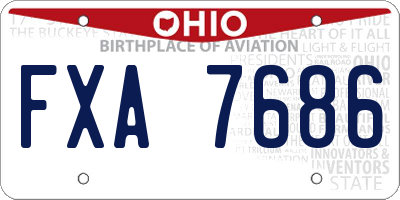 OH license plate FXA7686