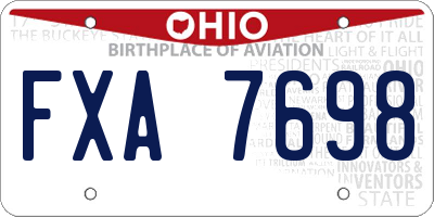 OH license plate FXA7698