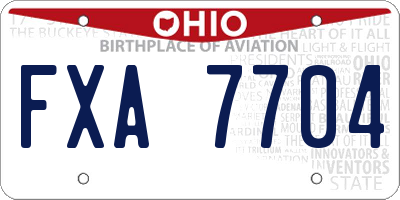 OH license plate FXA7704