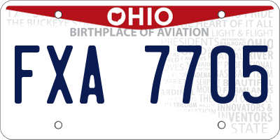 OH license plate FXA7705