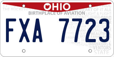 OH license plate FXA7723