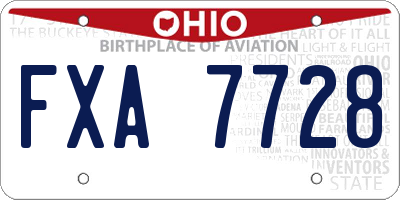 OH license plate FXA7728