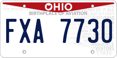 OH license plate FXA7730
