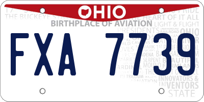 OH license plate FXA7739