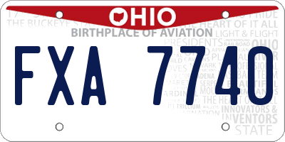 OH license plate FXA7740