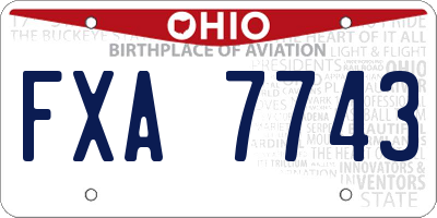 OH license plate FXA7743