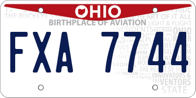 OH license plate FXA7744