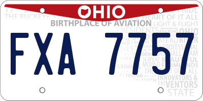 OH license plate FXA7757