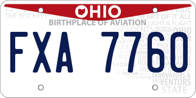OH license plate FXA7760