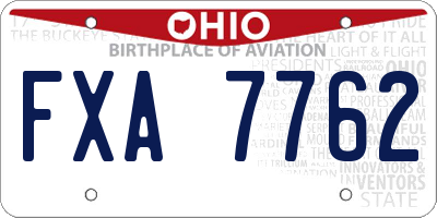 OH license plate FXA7762