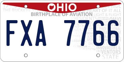 OH license plate FXA7766