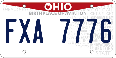 OH license plate FXA7776