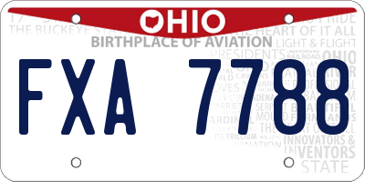 OH license plate FXA7788