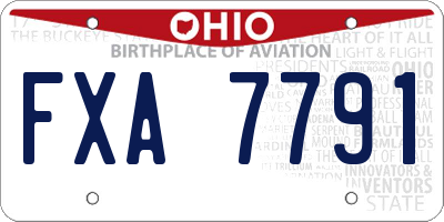 OH license plate FXA7791
