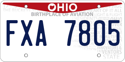 OH license plate FXA7805