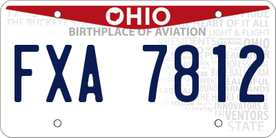 OH license plate FXA7812