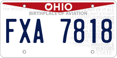 OH license plate FXA7818