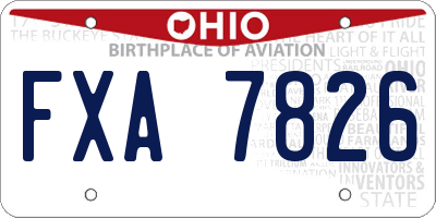 OH license plate FXA7826