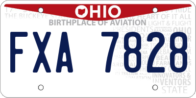 OH license plate FXA7828