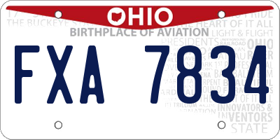 OH license plate FXA7834