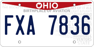 OH license plate FXA7836