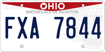 OH license plate FXA7844
