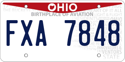 OH license plate FXA7848