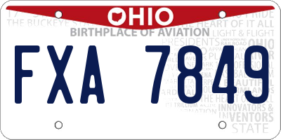 OH license plate FXA7849