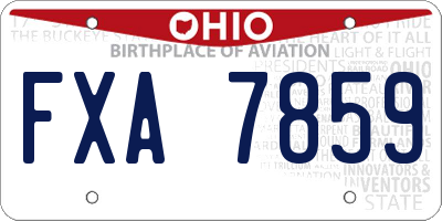 OH license plate FXA7859