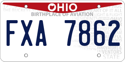OH license plate FXA7862