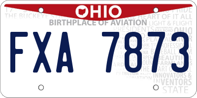 OH license plate FXA7873
