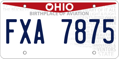 OH license plate FXA7875