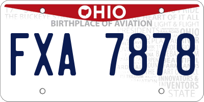 OH license plate FXA7878