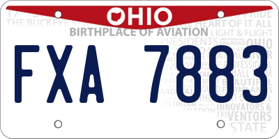 OH license plate FXA7883