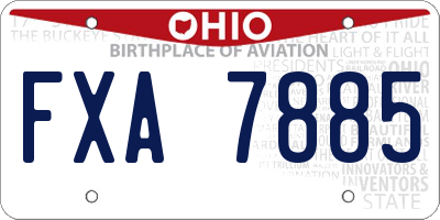 OH license plate FXA7885